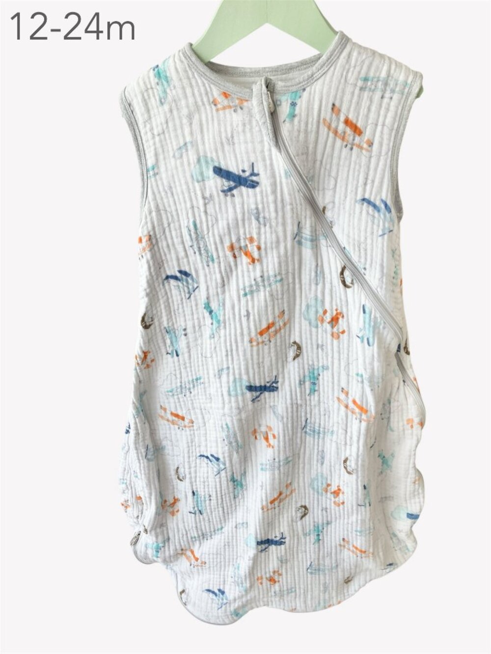 Loulou Lollipop 12-24 Months Toddler Crinkle Gauze Airplane Summer Sleep Sack